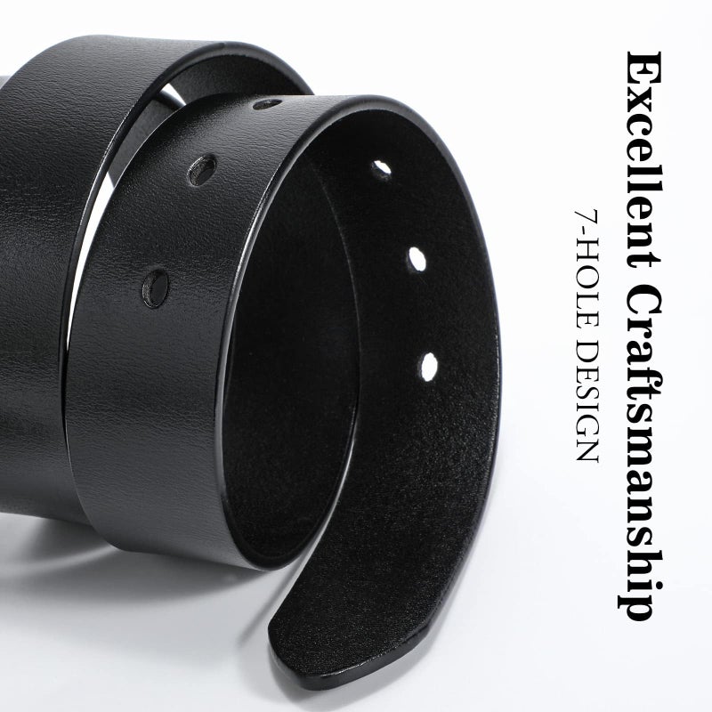 WHIPPY Women Leather Belt for Jeans Pants Dresses Black Ladies Waist Belt with Pin Buckle M - Image 3
